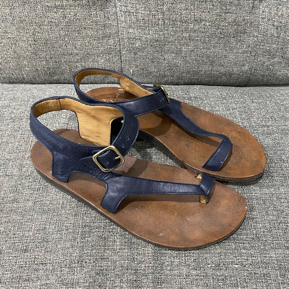 Colleen Cordero Navy Blue Flats Sandals Women Size 7.5